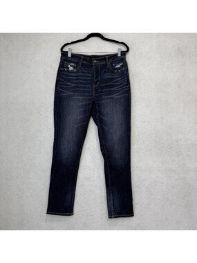 Buckle Black Jeans Womens 30 Dark Wash High Rise Slim Fit Ankle Distressed Denim